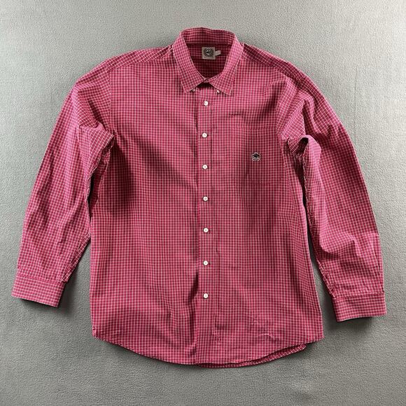 Cinch Shirt Mens Size Large Red Long Sleeve Button Up Western Rodeo Cowboy - Picture 1 of 7